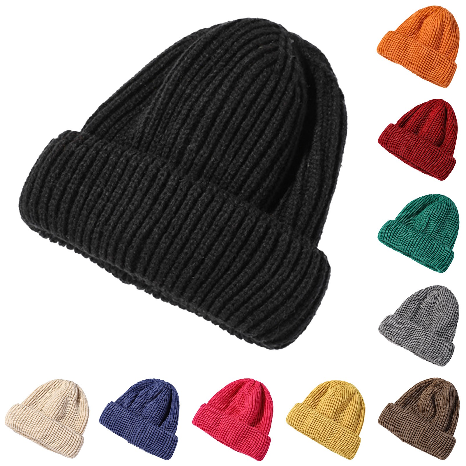 thumbnail image 4 of Gorro de invierno de punto de lana para mujer: forro grueso, orejeras plegables, talla única, estilo informal para climas fríos, 4 of 4